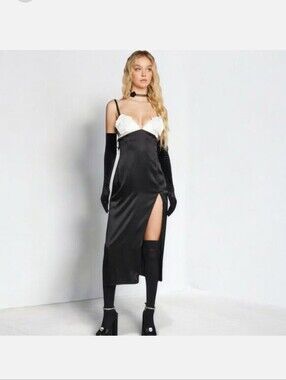 For Love & Lemons Rita Rosette Chest Midi Dress